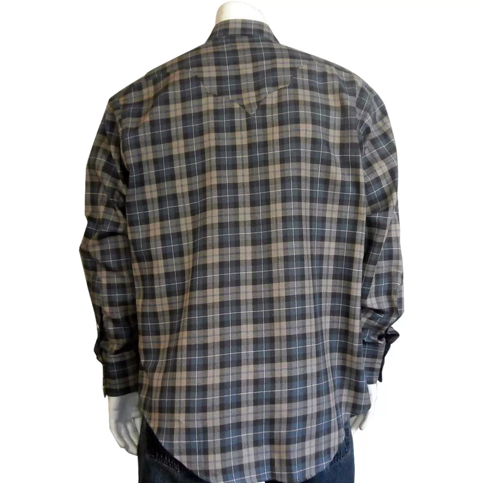 Rockmount Men'S Brown & Grey Brushed Plaid Western Shirt Best Sale