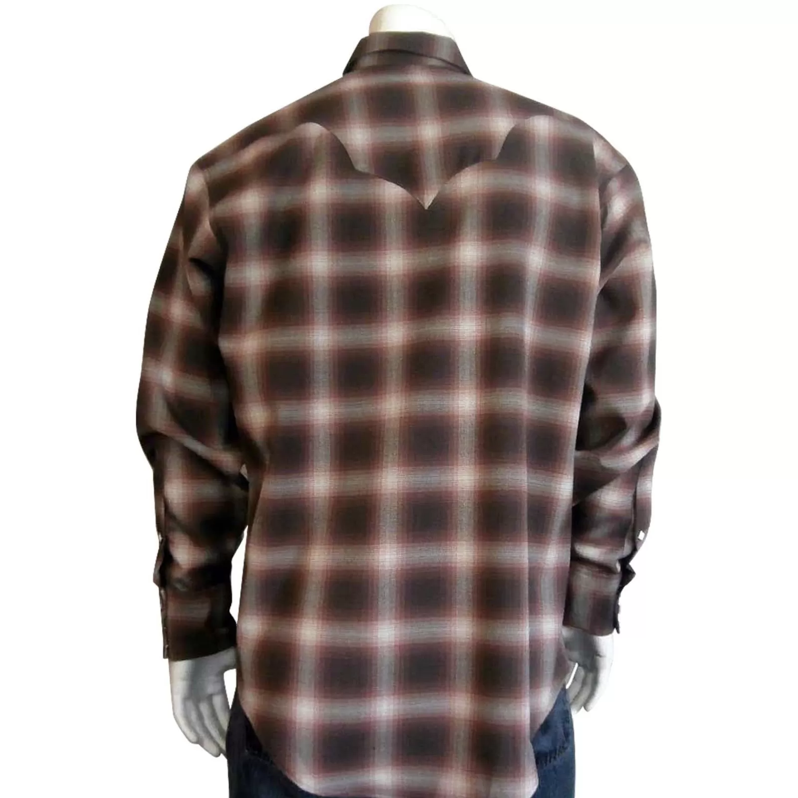 Rockmount Men'S Brown & Tan Shadow Plaid Western Shirt Store