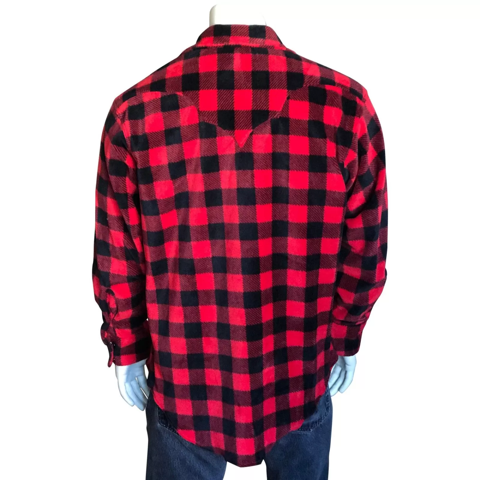 Rockmount Men'S Buffalo Check Fleece Western Shirt In Red & Black Cheap