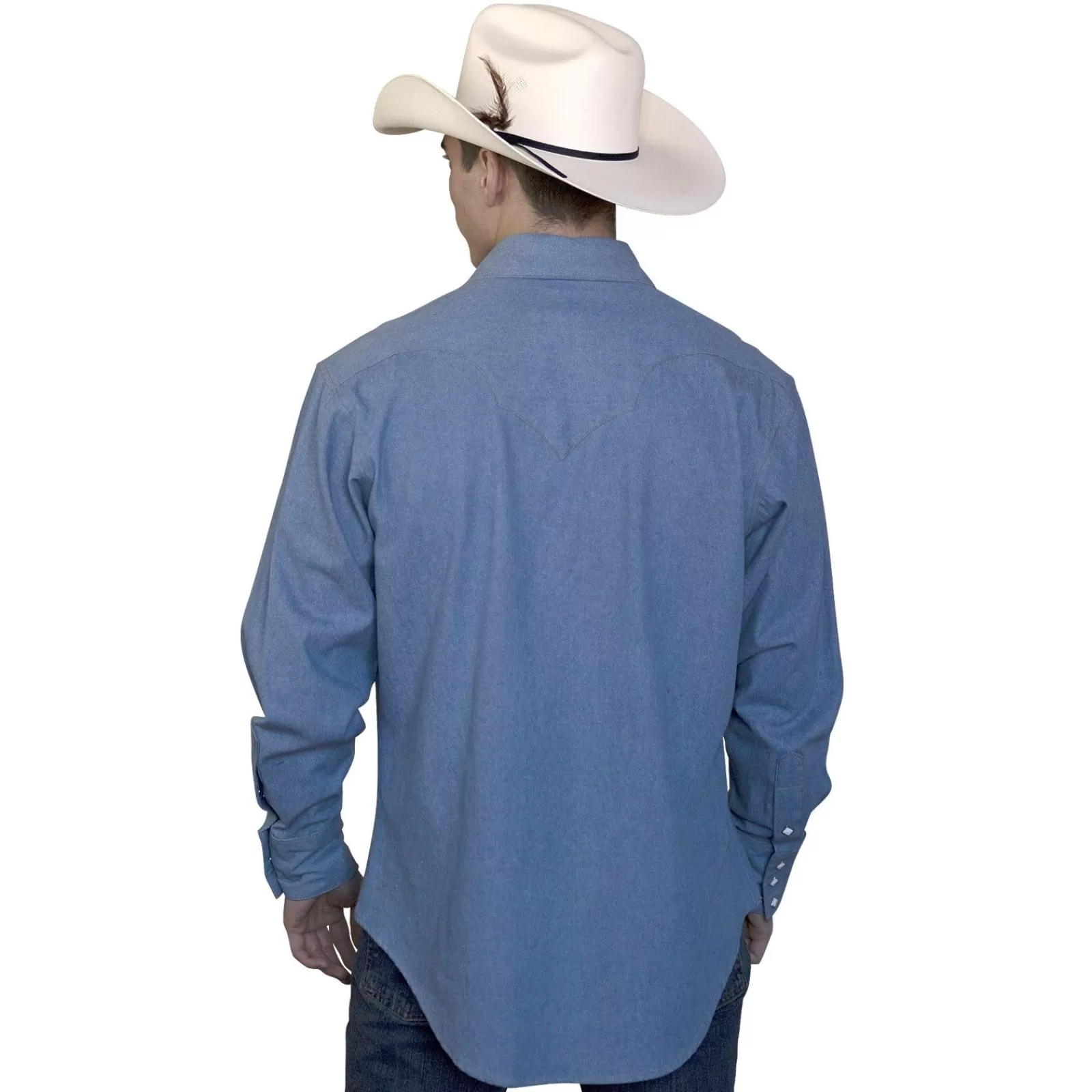 Rockmount Men'S Classic Light Blue Denim Western Shirt Sale