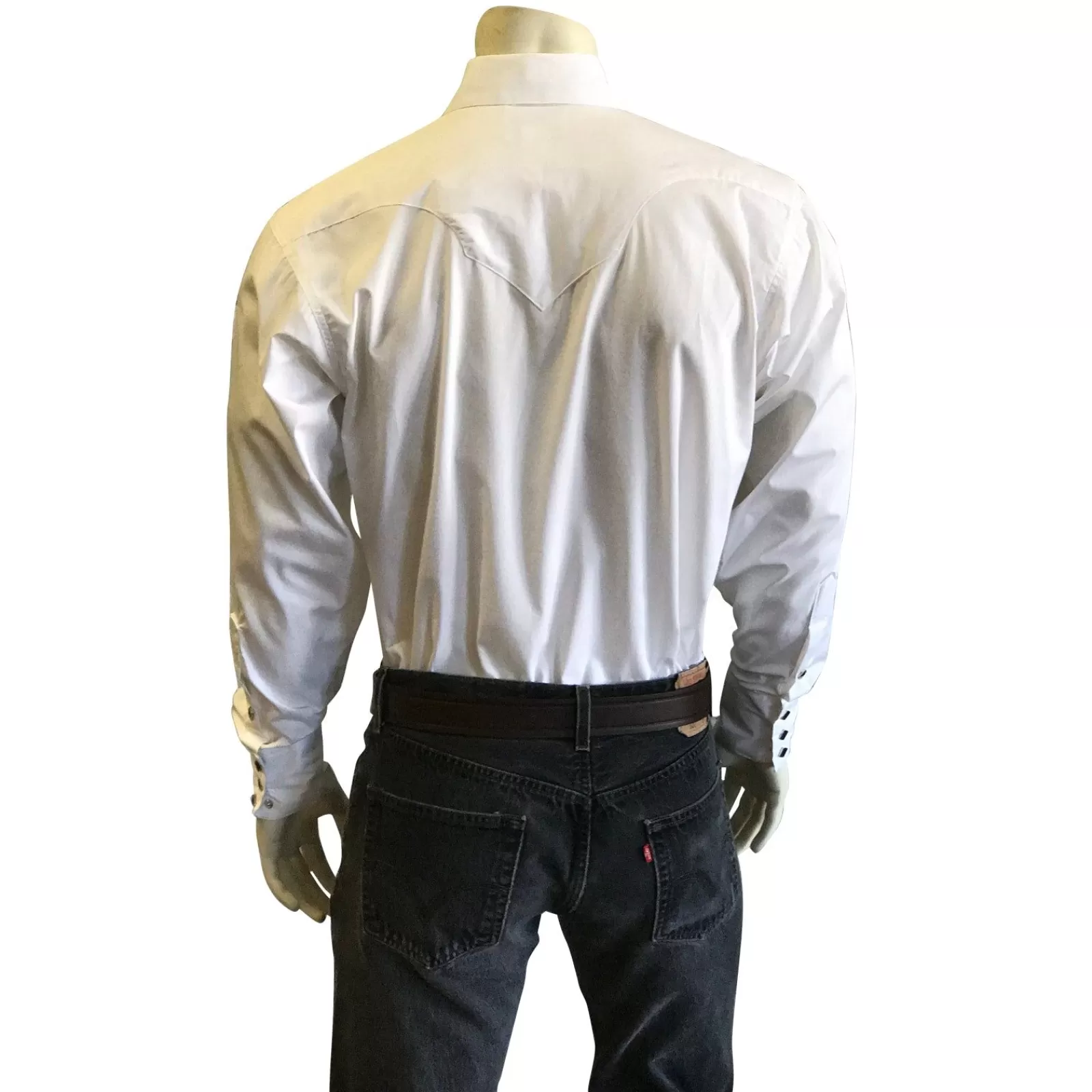 Rockmount Men'S Classic Pima Cotton Solid White Western Shirt With White Snaps Cheap