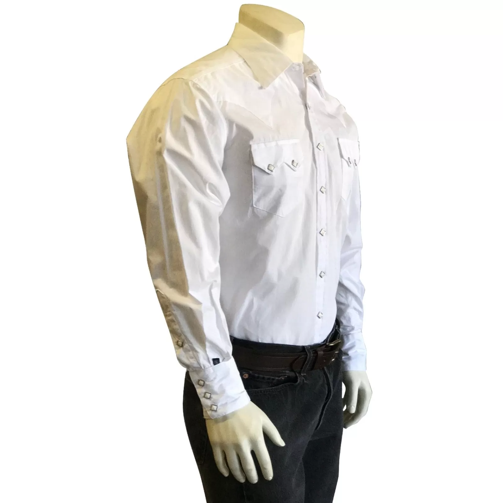 Rockmount Men'S Classic Pima Cotton Solid White Western Shirt With White Snaps Cheap