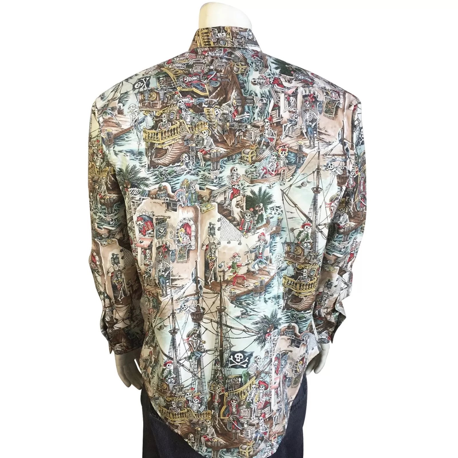 Rockmount Men'S Dead Pirates Print Western Shirt Best Sale