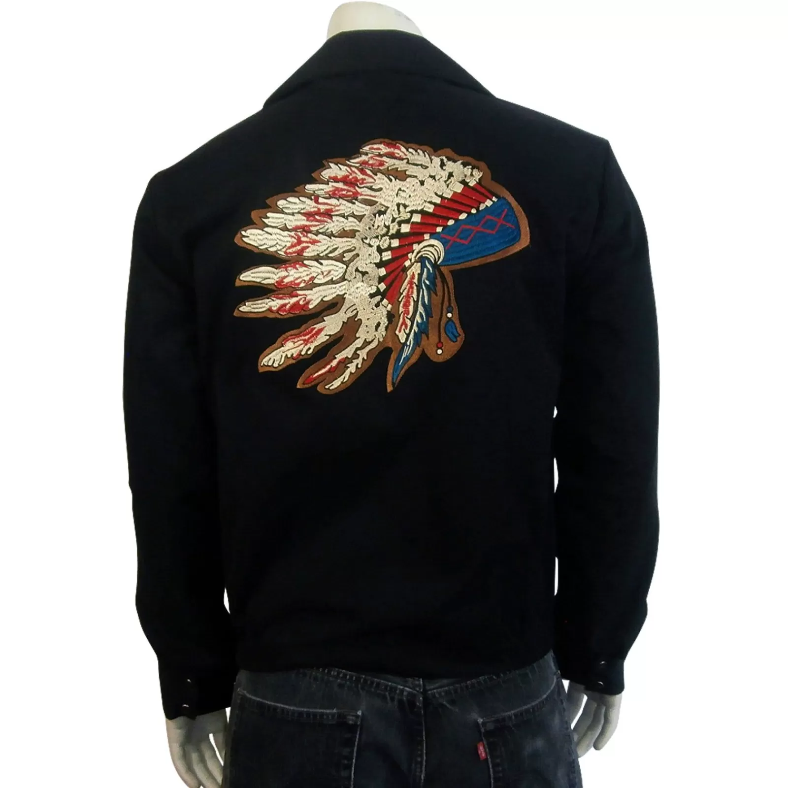 Rockmount Men'S Gabardine Warbonnet Embroidery Western Jacket Hot