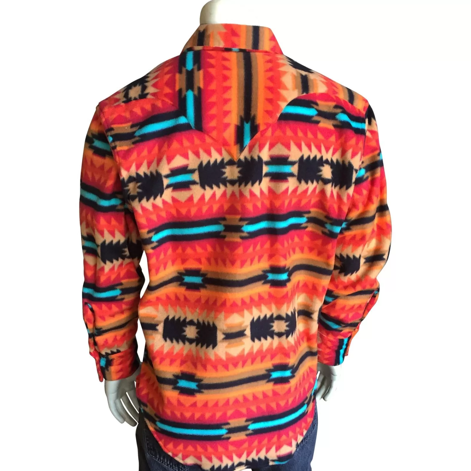 Rockmount Men'S Native Pattern Fleece Western Shirt In Red & Black Shop