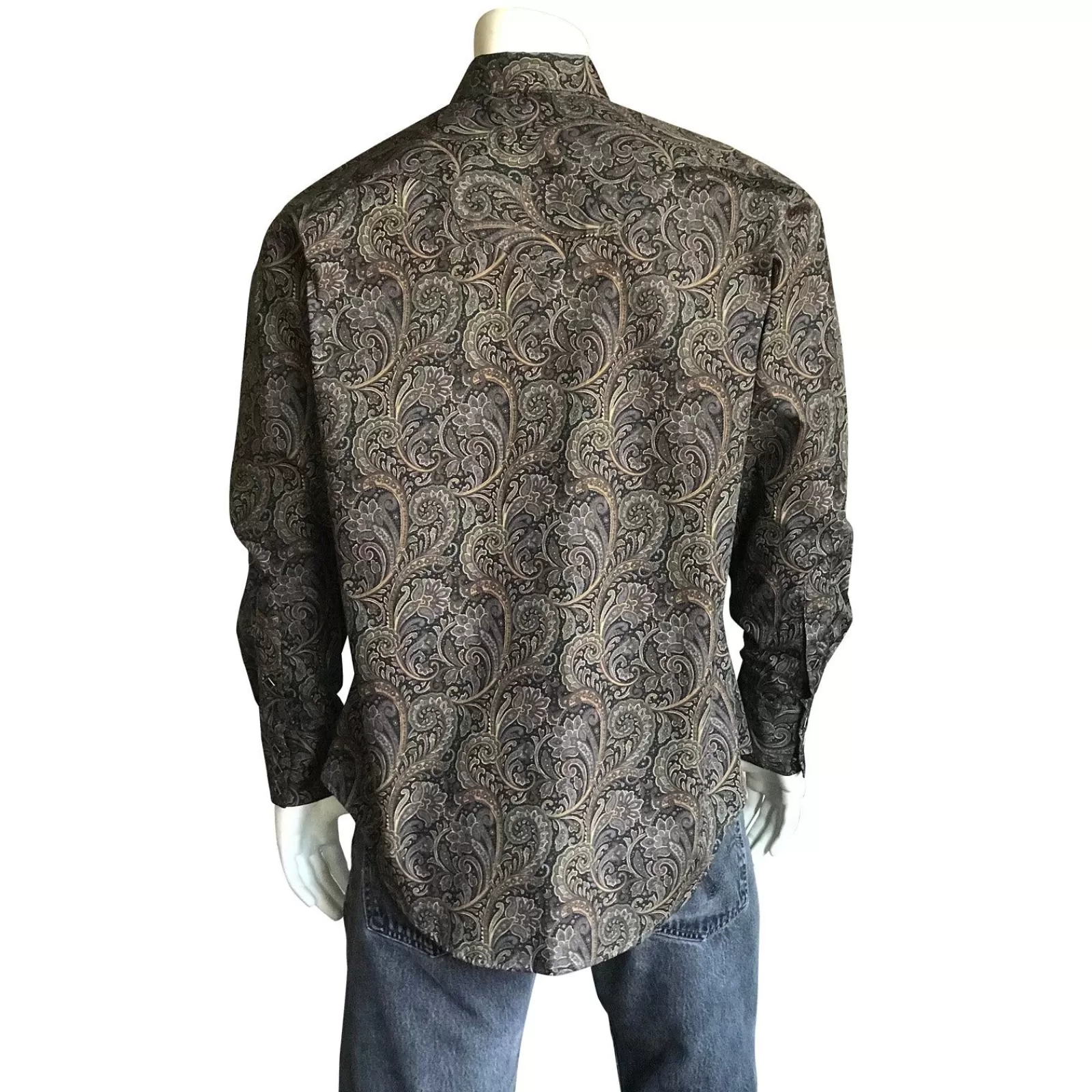 Rockmount Men'S Ornate Paisley Print Western Shirt In Brown Fashion