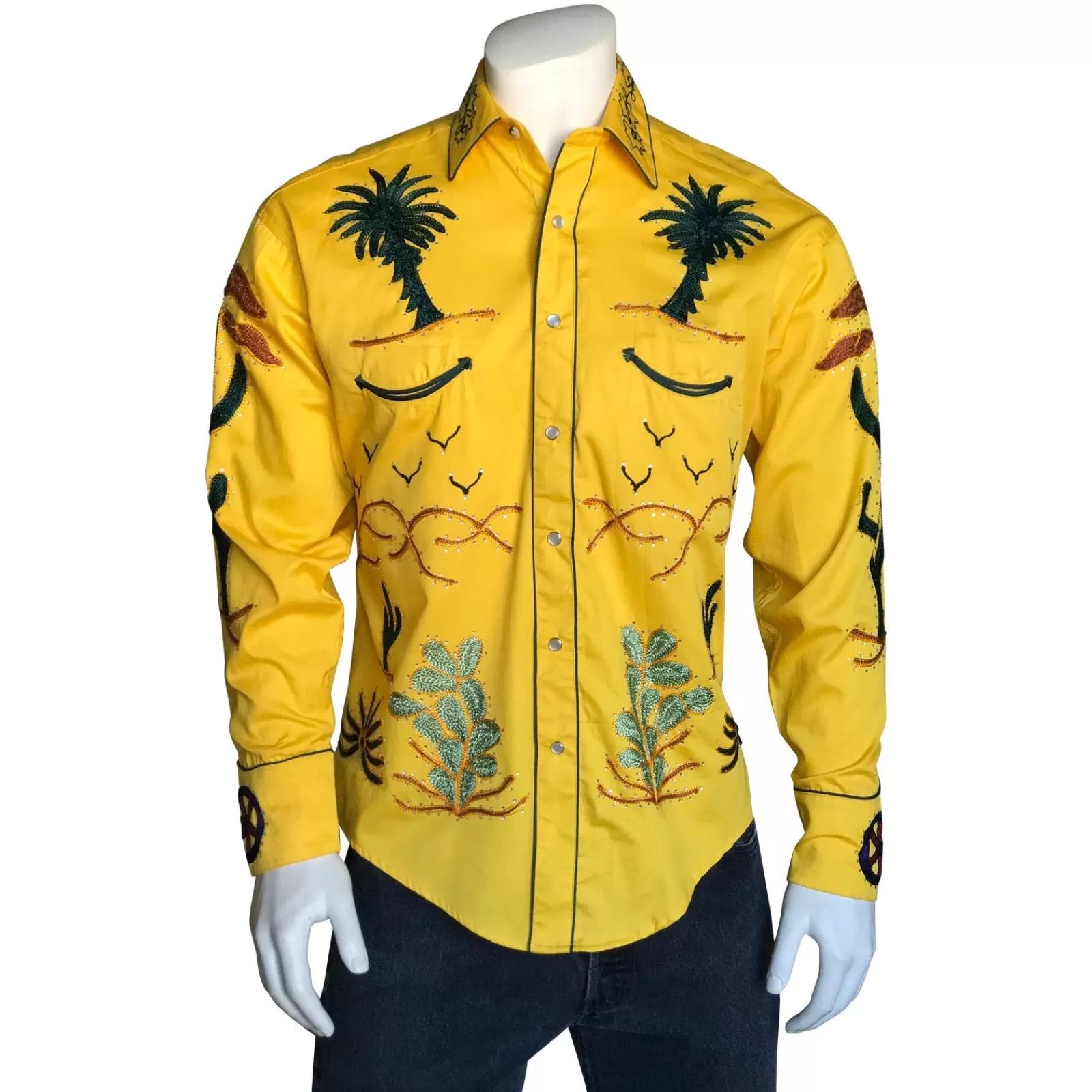 Rockmount Men'S Porter Wagoner Gold Embroidered Western Shirt Flash Sale