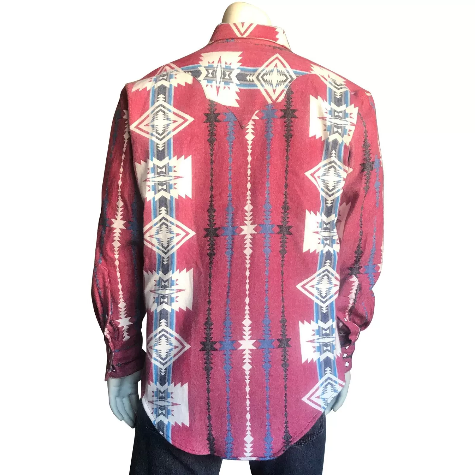 Rockmount Men'S Premium Flannel Jacquard Western Shirt In Red & White Online