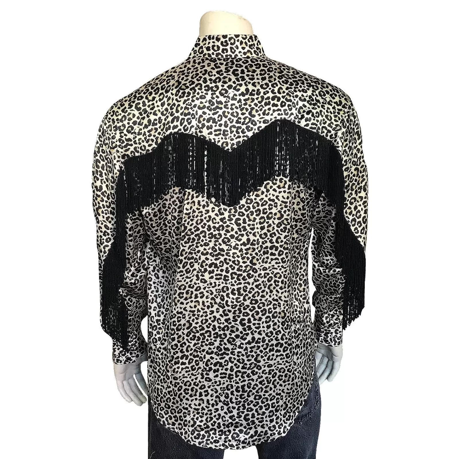 Rockmount Men'S Rock Star Leopard Fringe Western Shirt Flash Sale