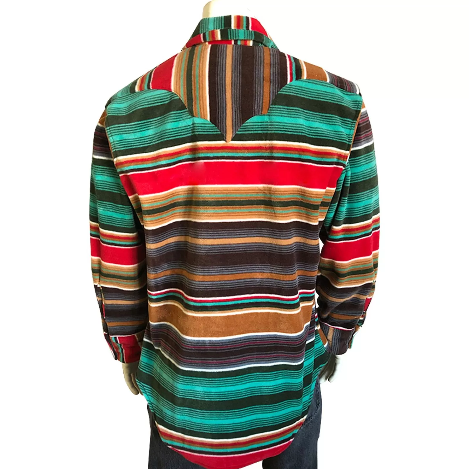 Rockmount Men'S Serape Pattern Fleece Western Shirt In Brown & Green Cheap