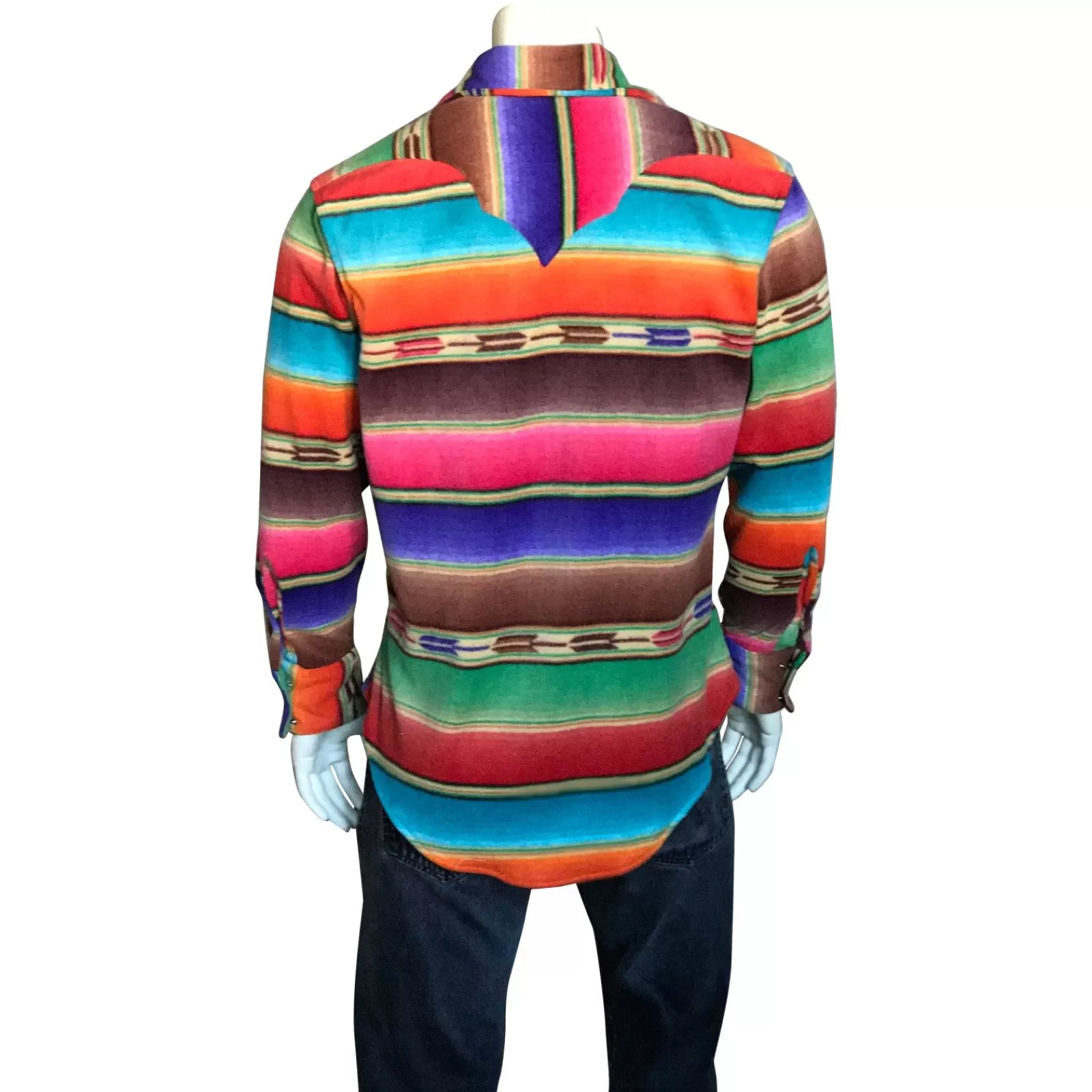 Rockmount Men'S Serape Pattern Fleece Western Shirt In Brown & Purple Discount