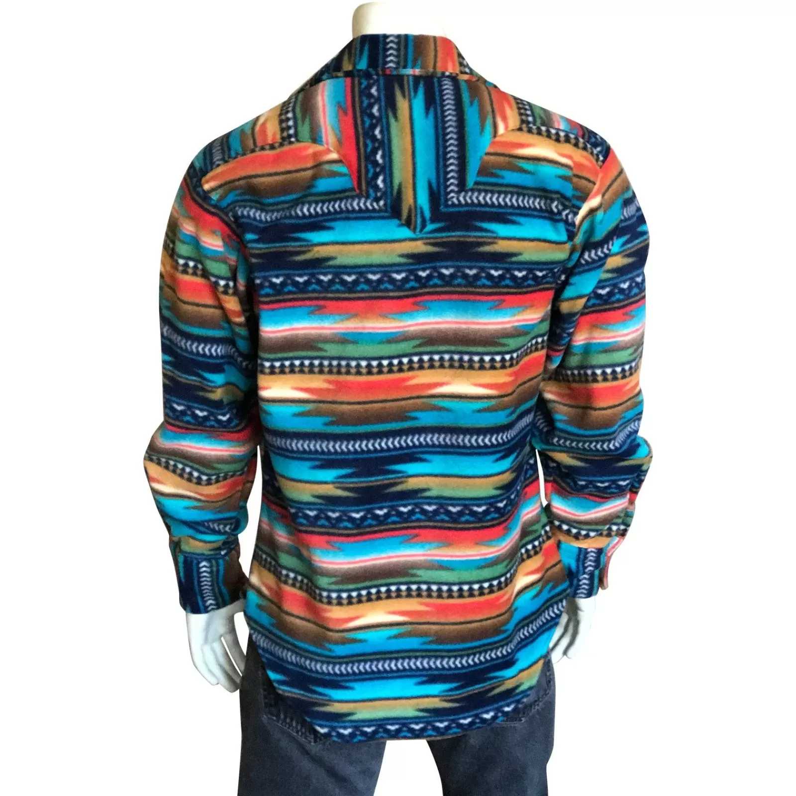 Rockmount Men'S Serape Pattern Fleece Western Shirt In Multi-Color Turquoise Hot