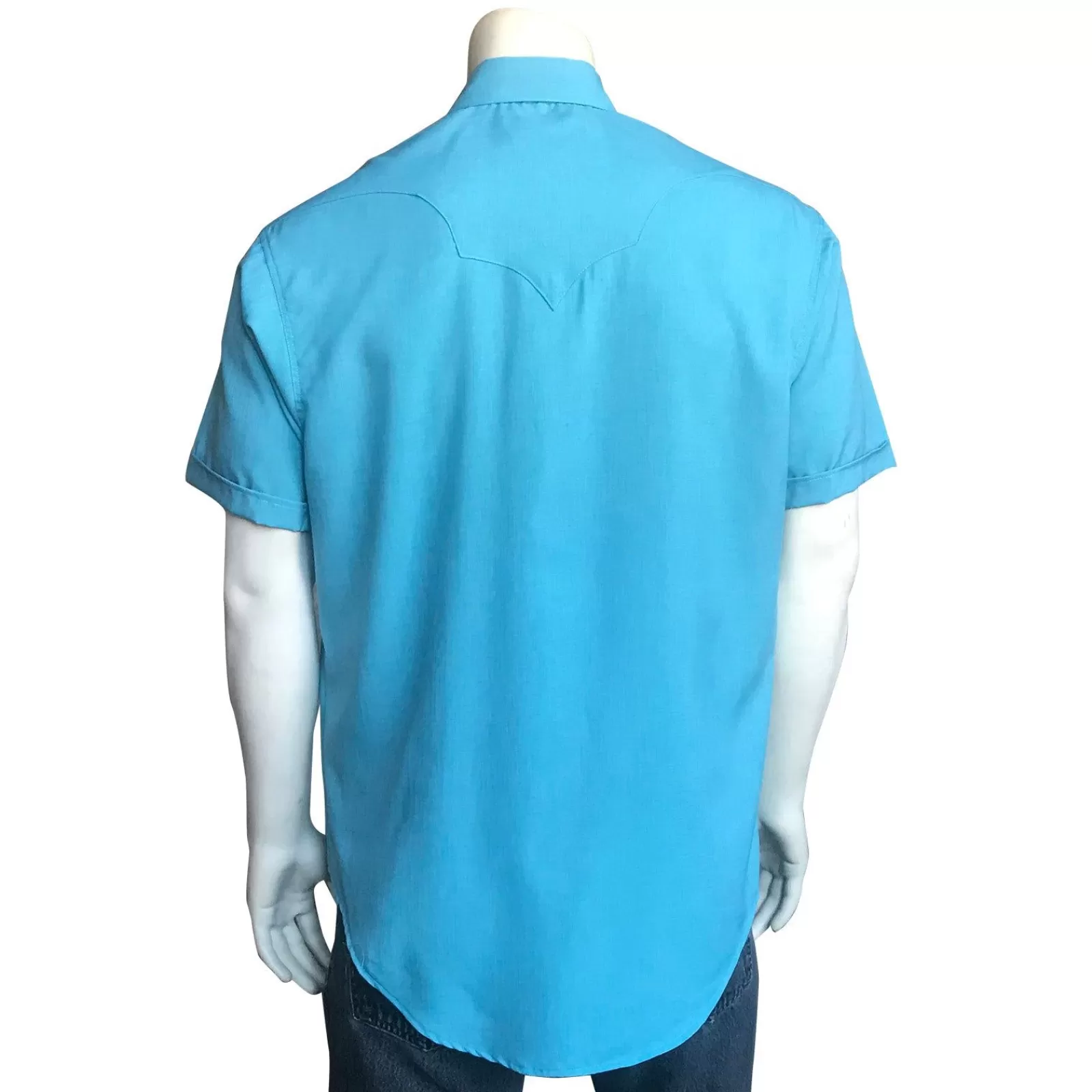 Rockmount Men'S Short Sleeve Aqua Western Shirt With Uv Protection Fashion