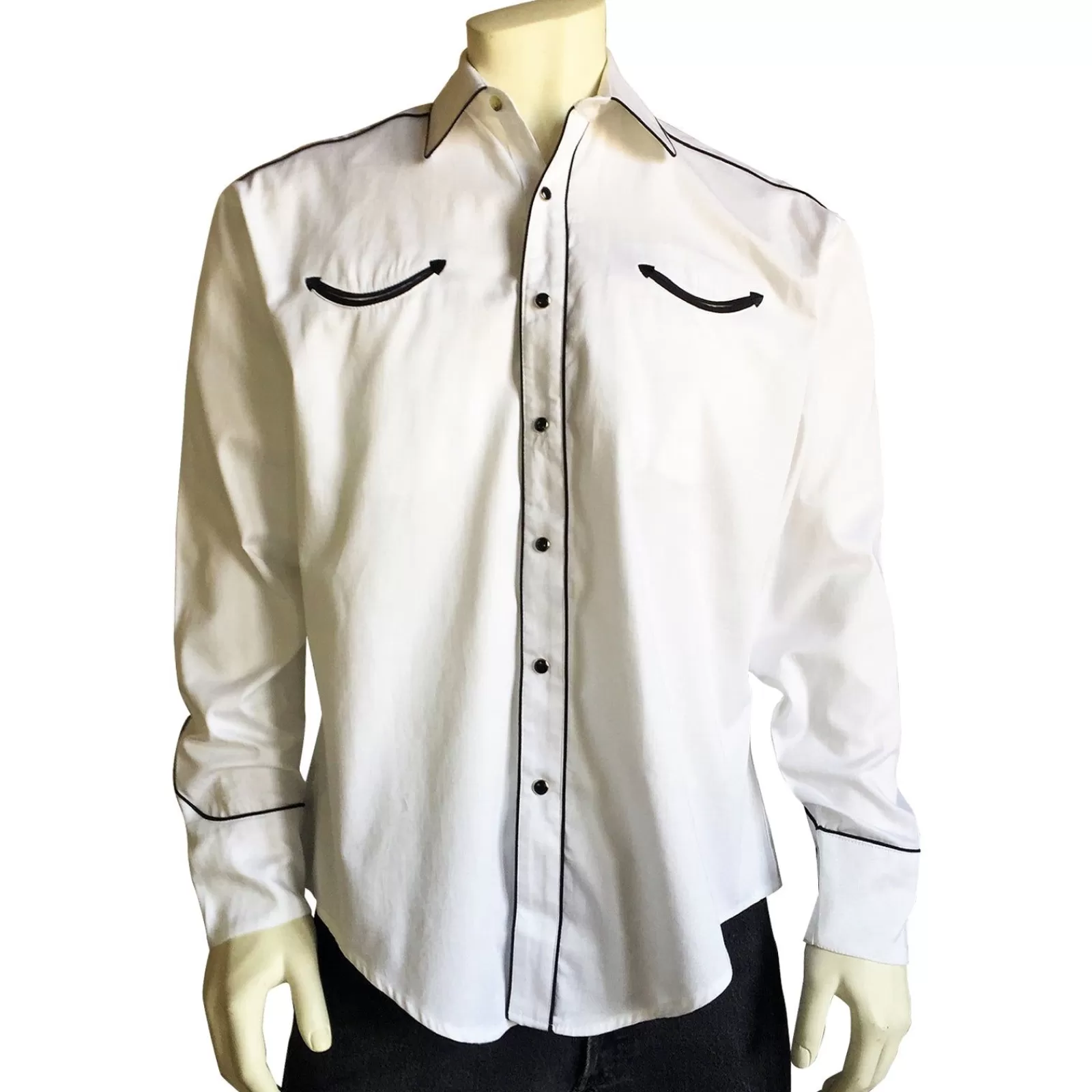 Rockmount Men'S Signature Solid White Western Shirt With Smile Pockets Best Sale