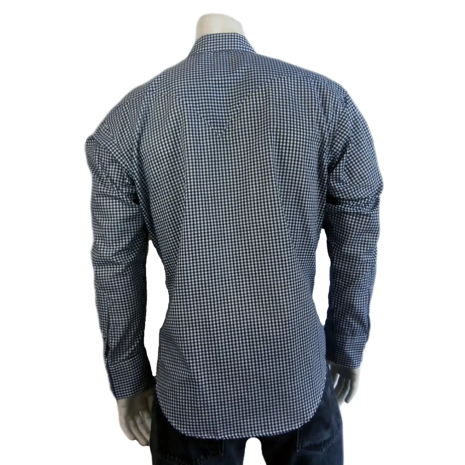 Rockmount Men'S Slim Fit Black Gingham Check Western Shirt Online