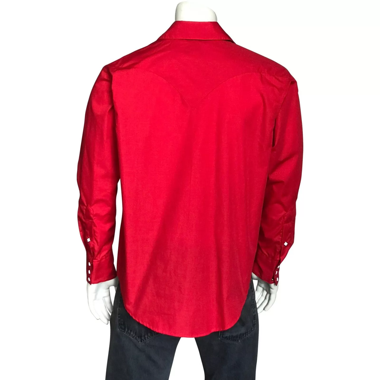 Rockmount Men'S Slim Fit Red Cotton Blend Western Shirt Flash Sale