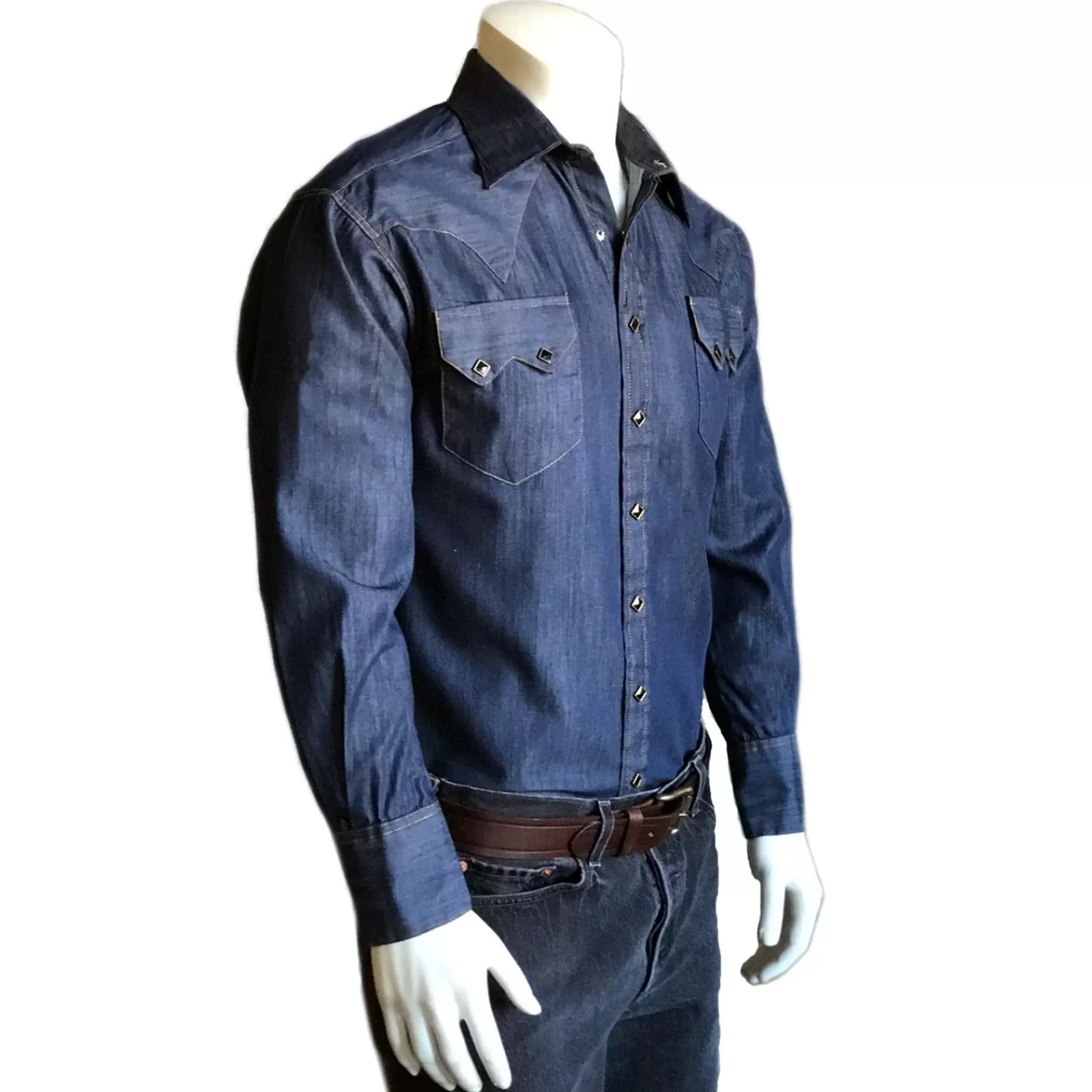 Rockmount Men'S Slim Fit Tencel Denim Western Shirt Online