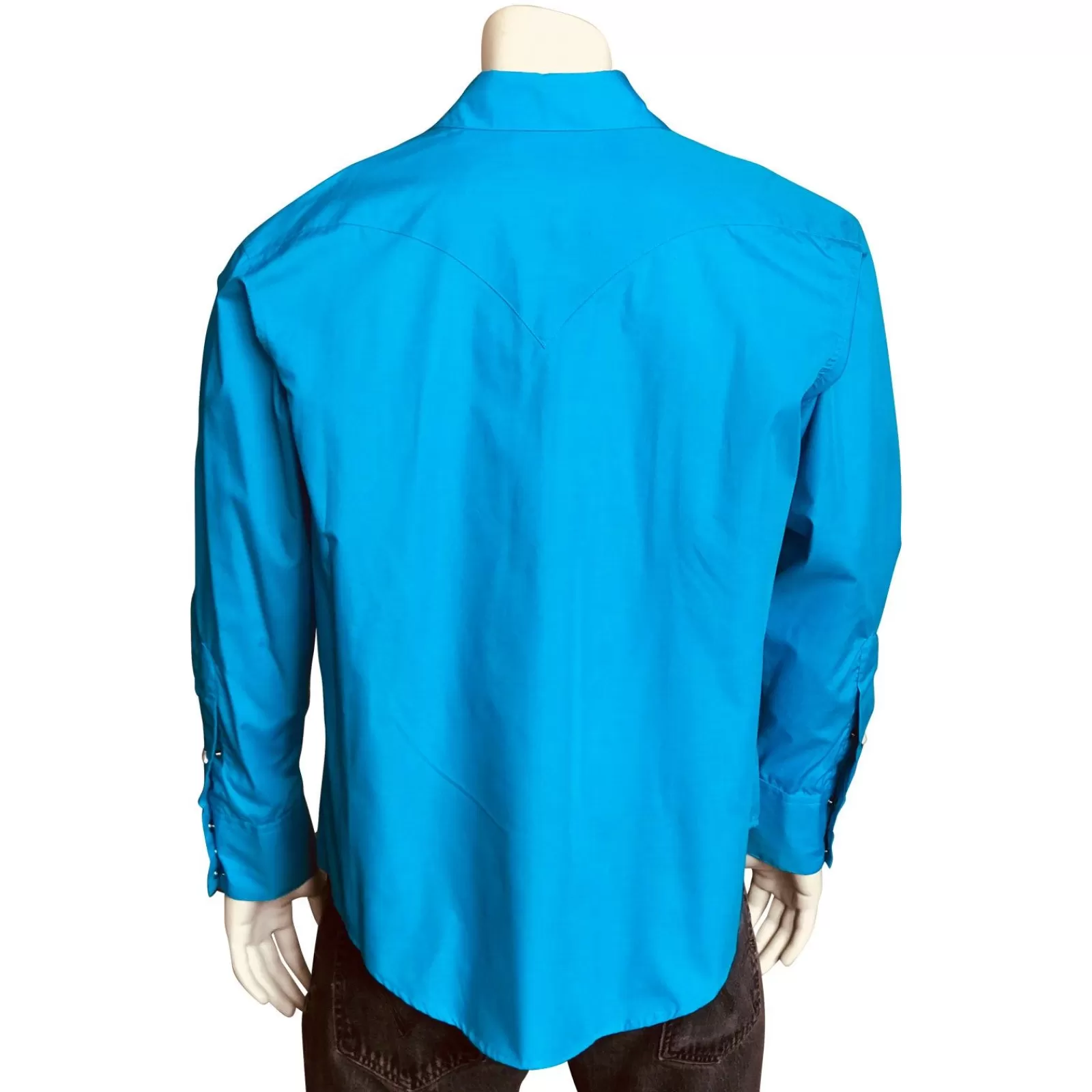 Rockmount Men'S Slim Fit Turquoise Cotton Blend Western Shirt Online