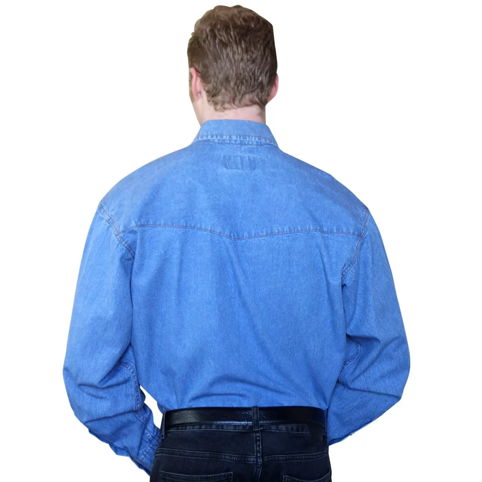 Rockmount Men'S Stonewashed Denim Classic Western Shirt Sale