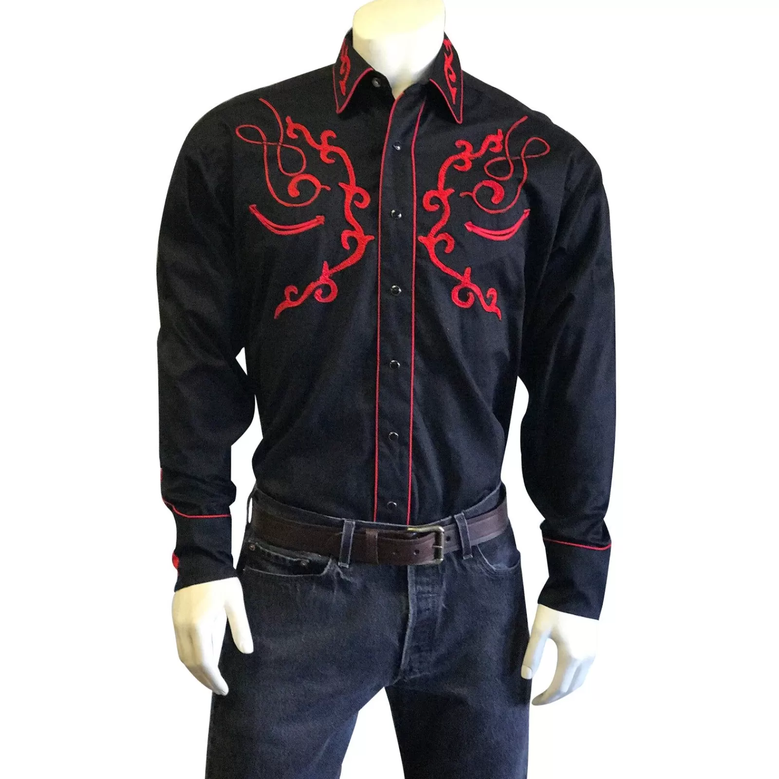 Rockmount Men'S Sugar Skulls Vintage Embroidered Western Shirt Cheap