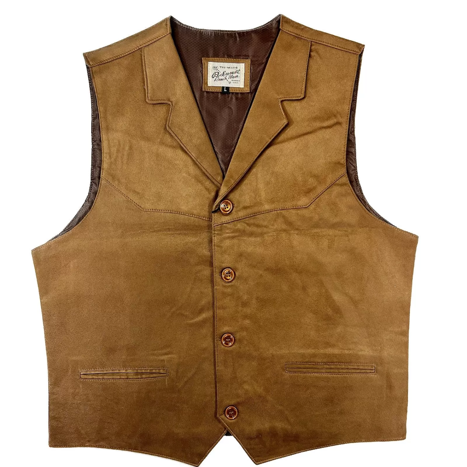 Rockmount Men'S Tan Suede Cloth Vest Flash Sale