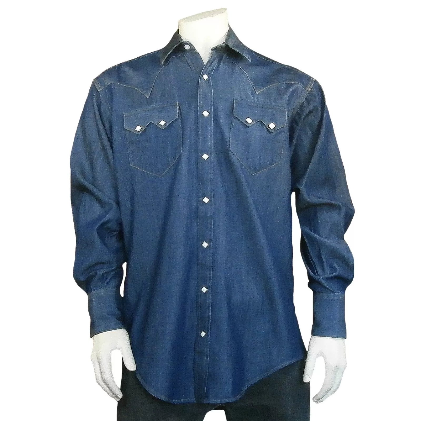 Rockmount Men'S Tencel Denim Sawtooth Western Shirt Hot