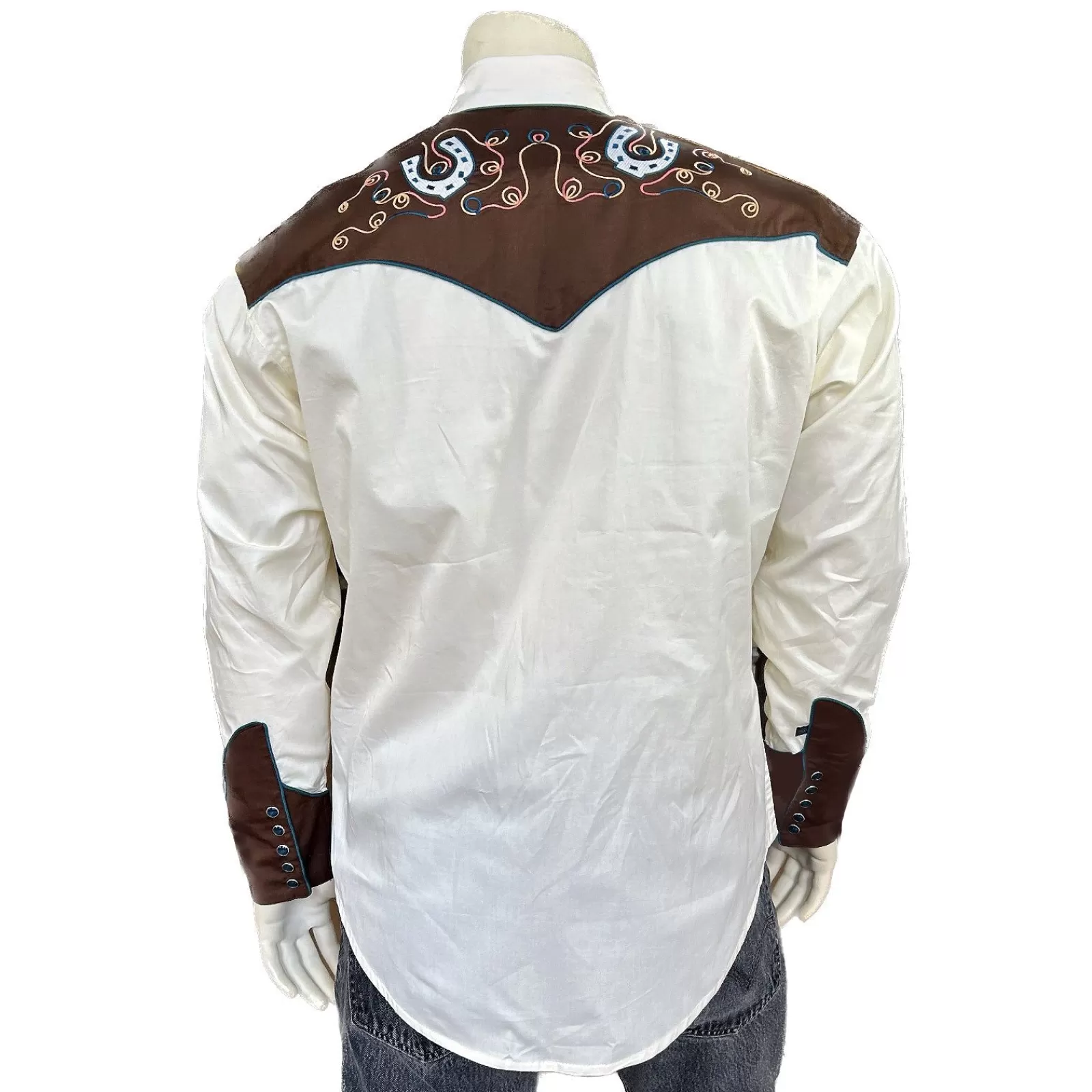 Rockmount Men'S Vintage 2-Tone Horseshoe Embroidery Flash Sale