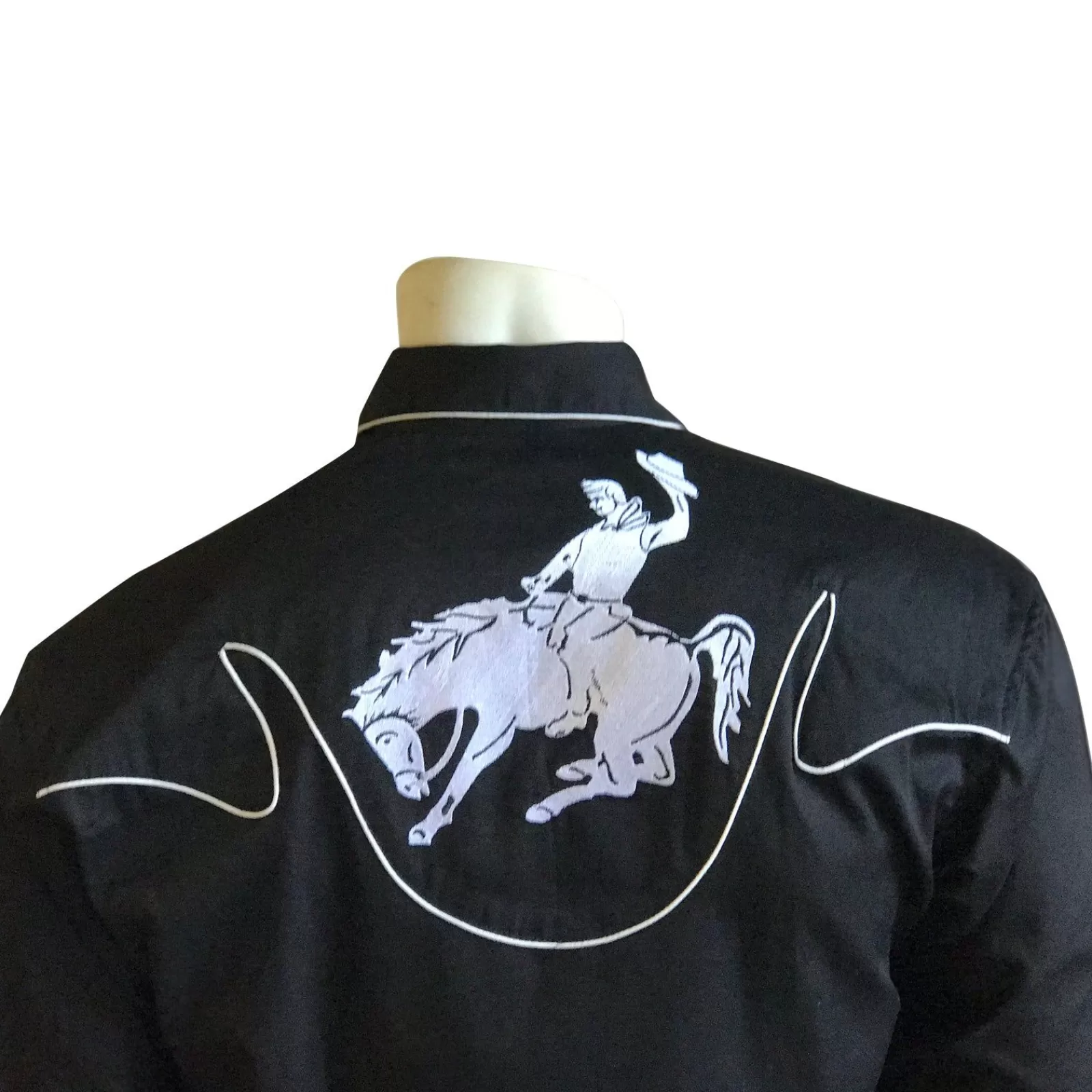 Rockmount Men'S Vintage Bronc Embroidered Western Shirt In Black & White Shop