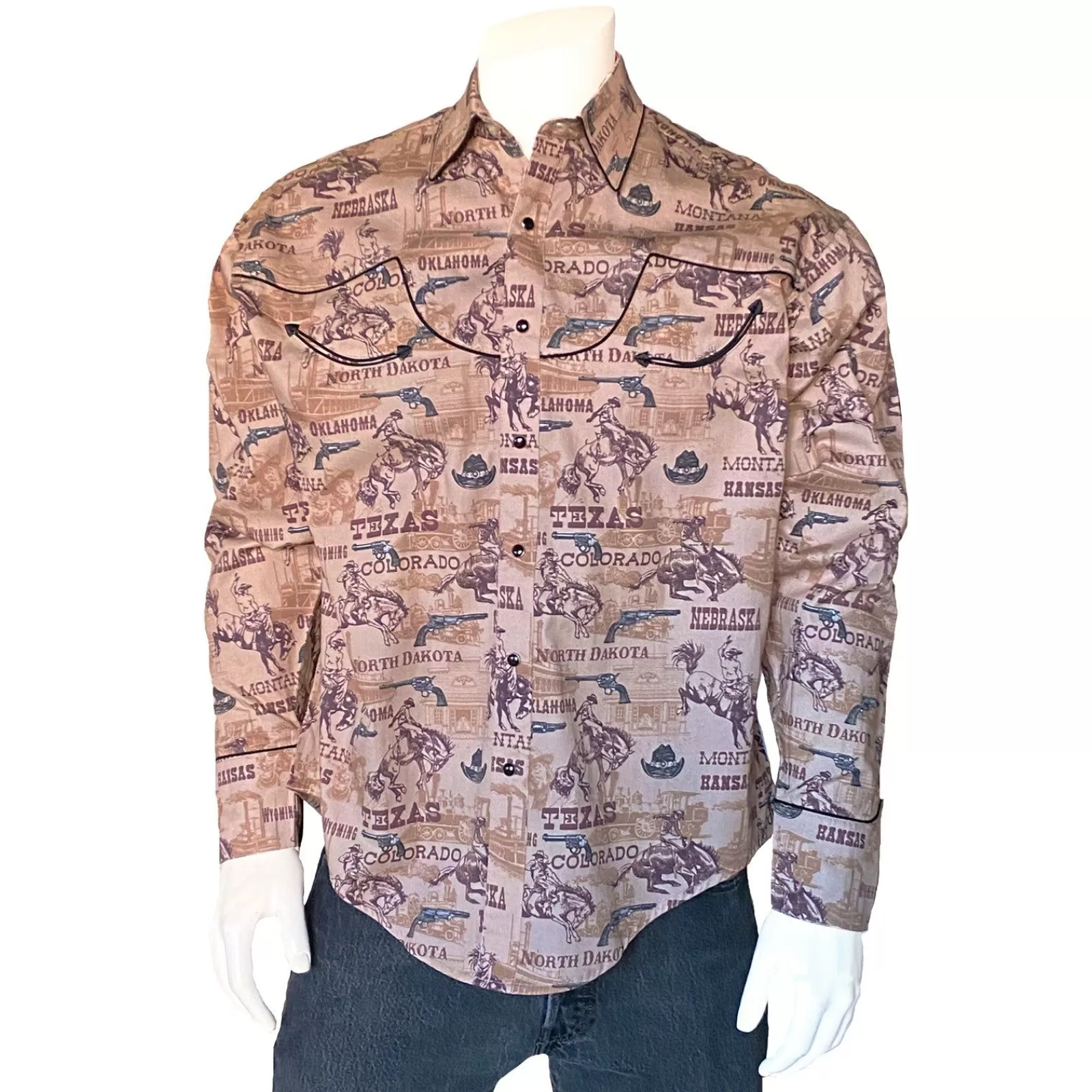 Rockmount Men'S Vintage Brown Western States Store