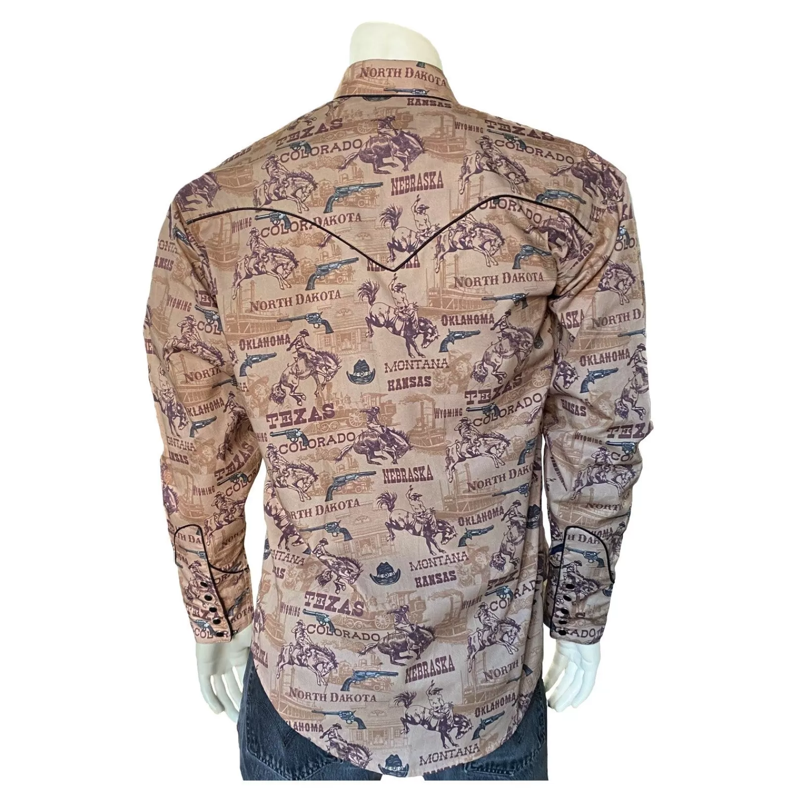 Rockmount Men'S Vintage Brown Western States Store