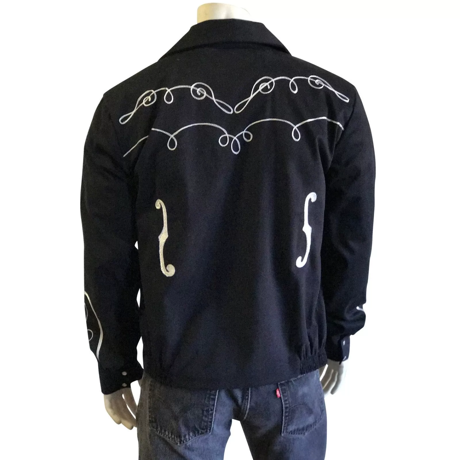 Rockmount Men'S Vintage Western Bolero Jacket With Musical Notes Embroidery New