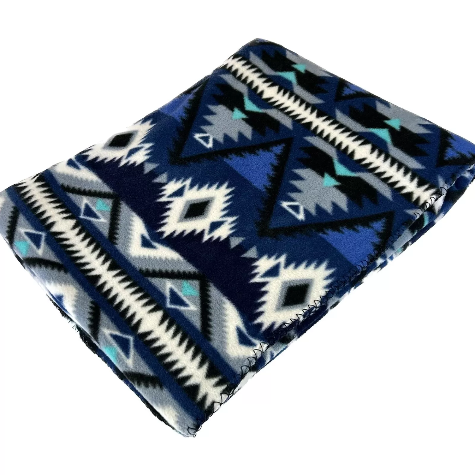 Rockmount Native Pattern Fleece Western Blanket In Blue & Black Hot