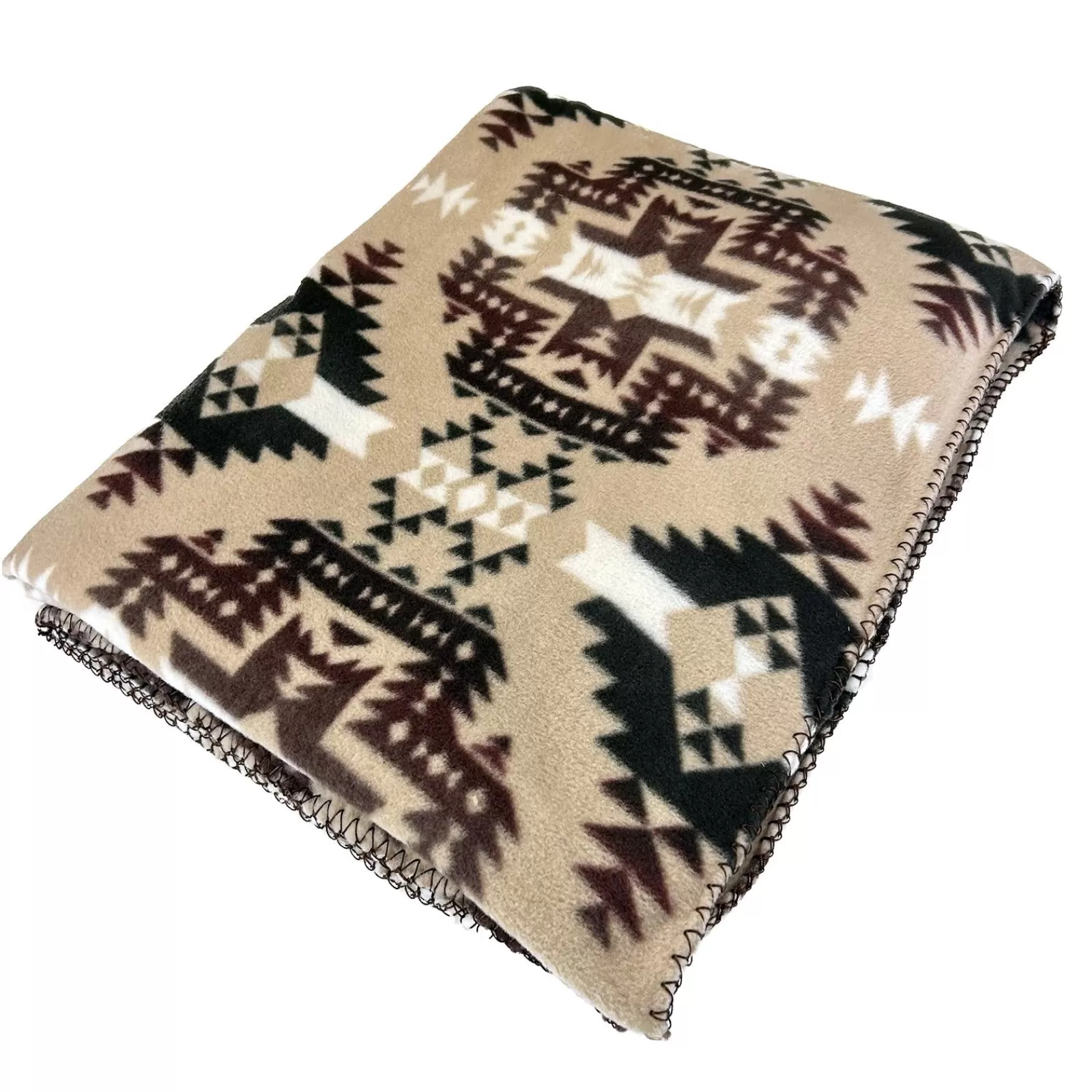 Rockmount Native Pattern Fleece Western Blanket In Brown & Tan Fashion