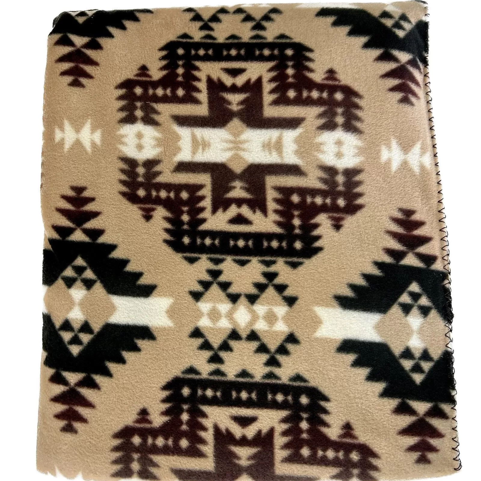 Rockmount Native Pattern Fleece Western Blanket In Brown & Tan Fashion