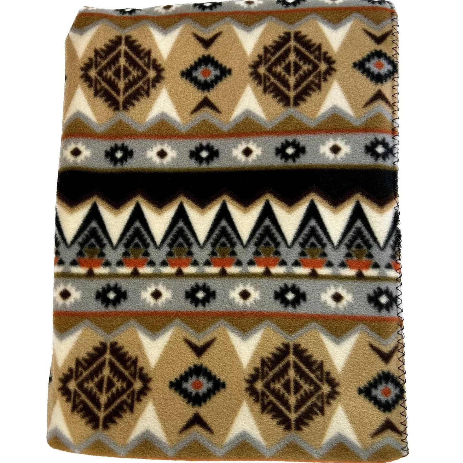 Rockmount Native Pattern Fleece Western Blanket In Tan & Black Shop