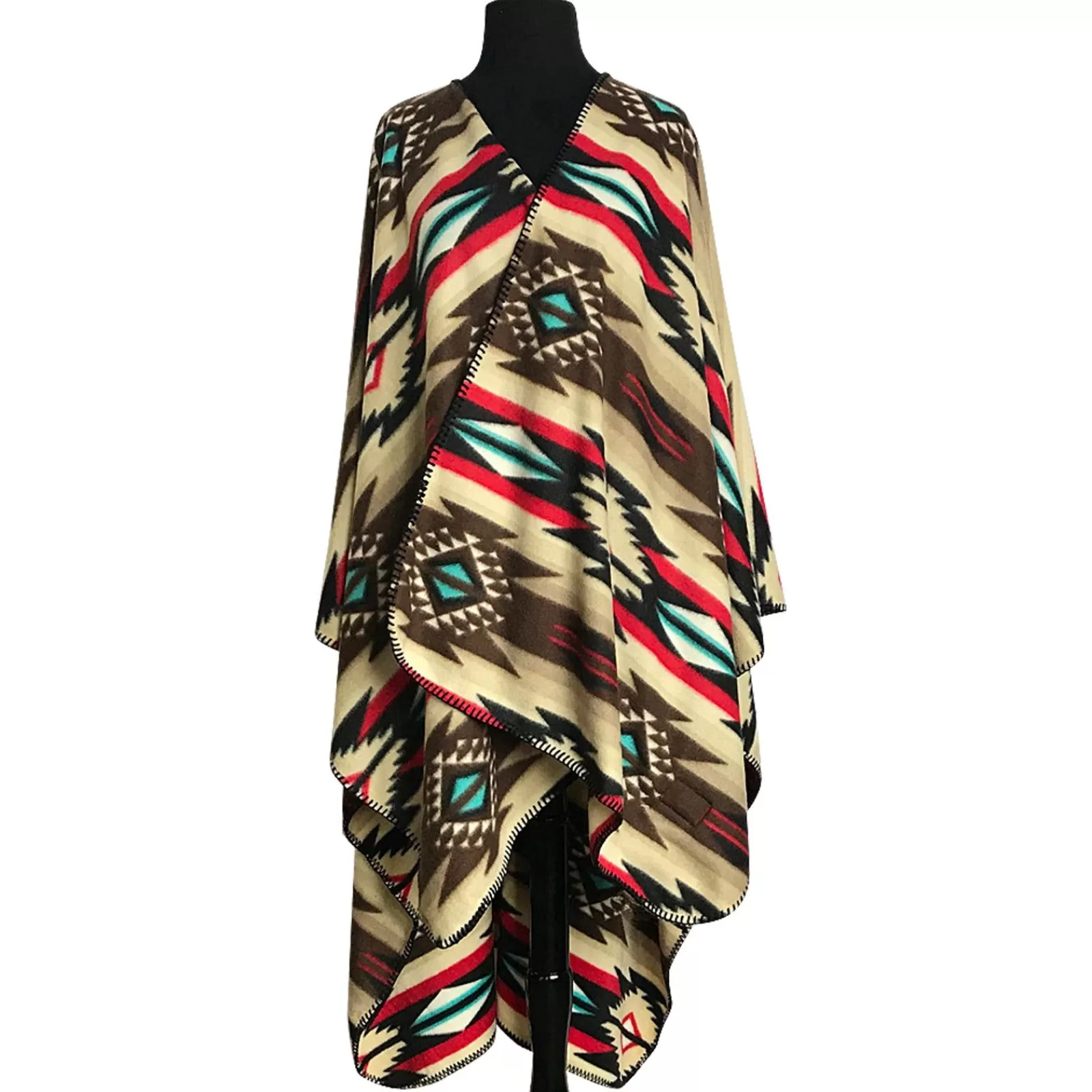 Rockmount Native Pattern Fleece Western Poncho Shop