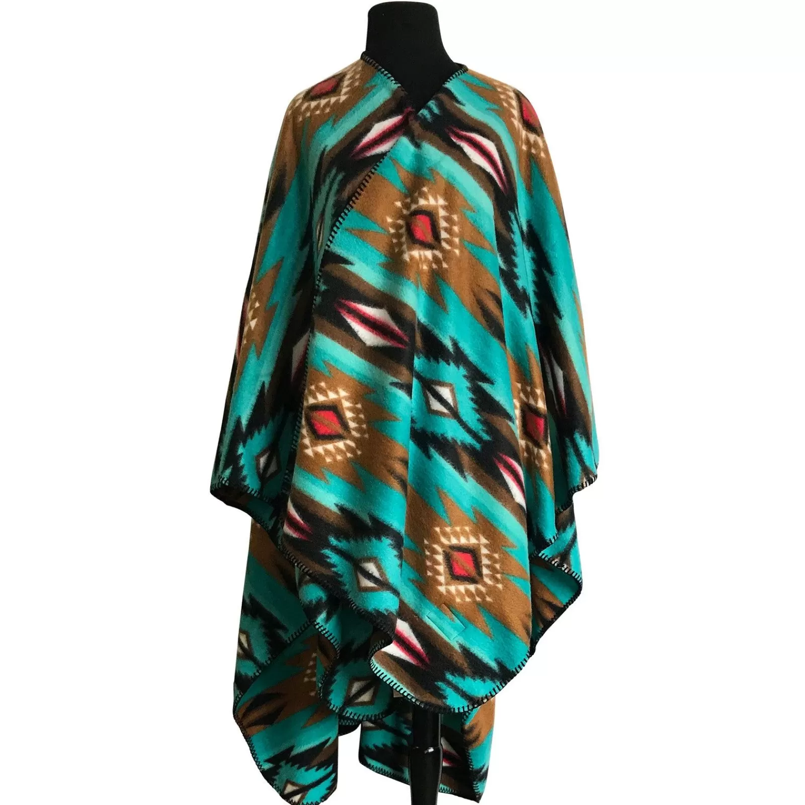 Rockmount Native Pattern Fleece Western Poncho Clearance