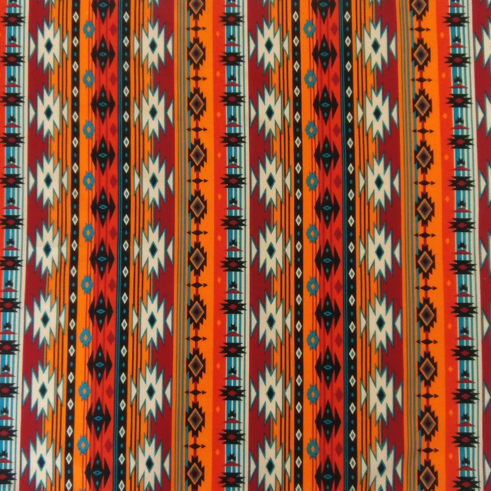 Rockmount Native Print Western Cotton Bandana In Orange & Turquoise Outlet