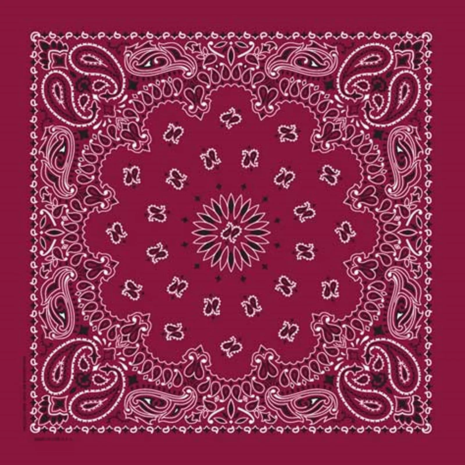 Rockmount Paisley Western Cotton Bandana In Burgundy Hot