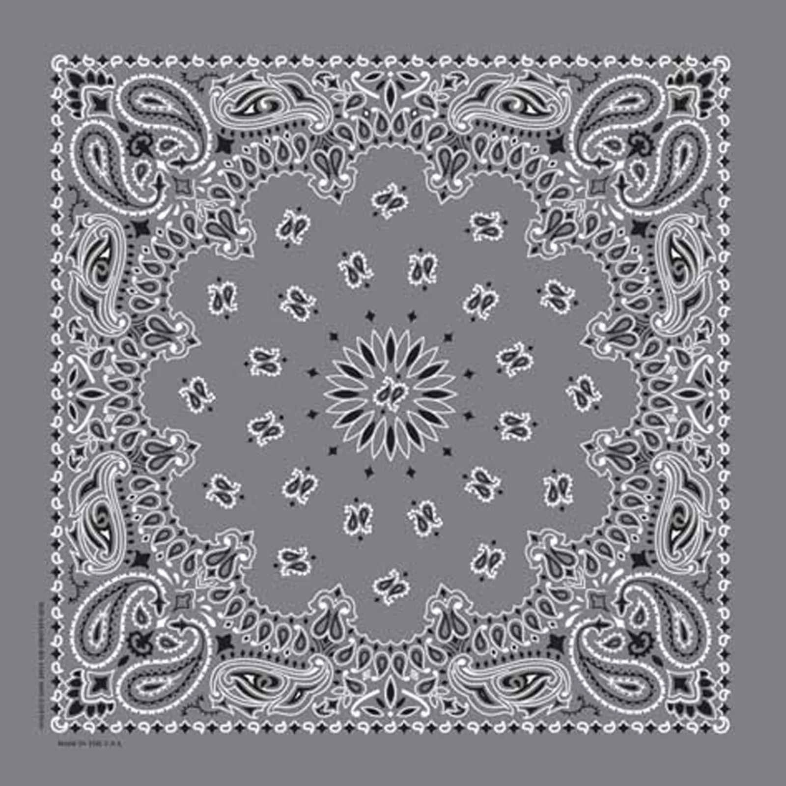 Rockmount Paisley Western Cotton Bandana In Grey Cheap