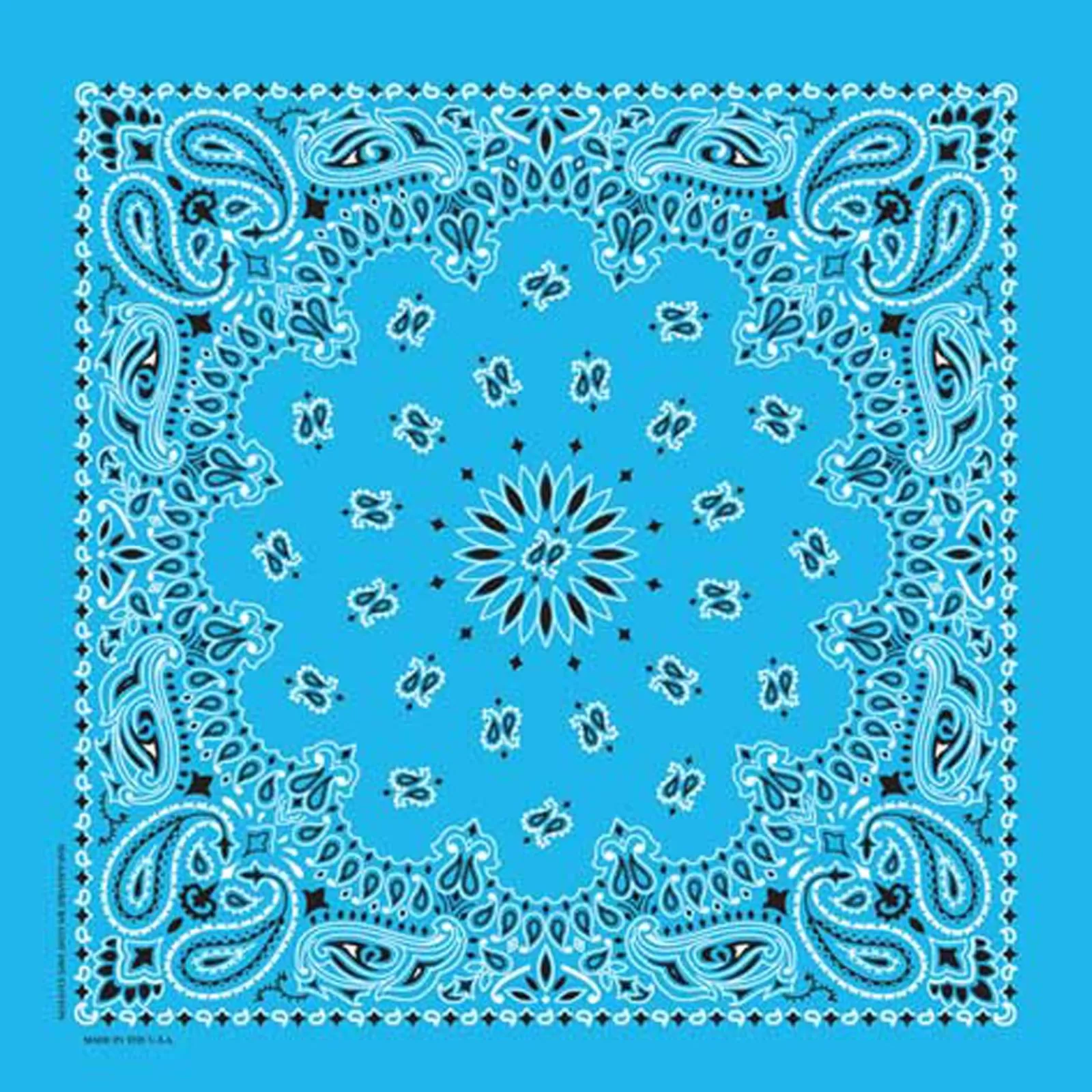 Rockmount Paisley Western Cotton Bandana In Light Blue Fashion