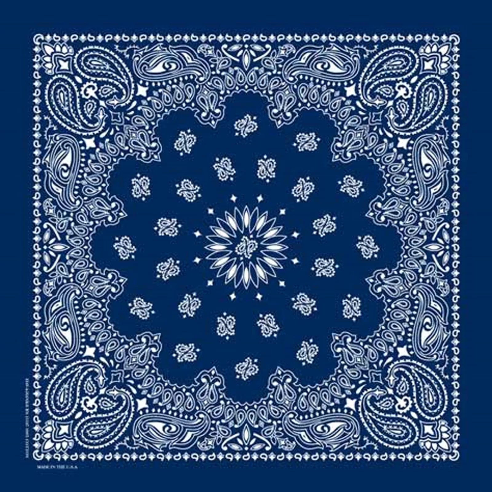 Rockmount Paisley Western Cotton Bandana In Navy Cheap