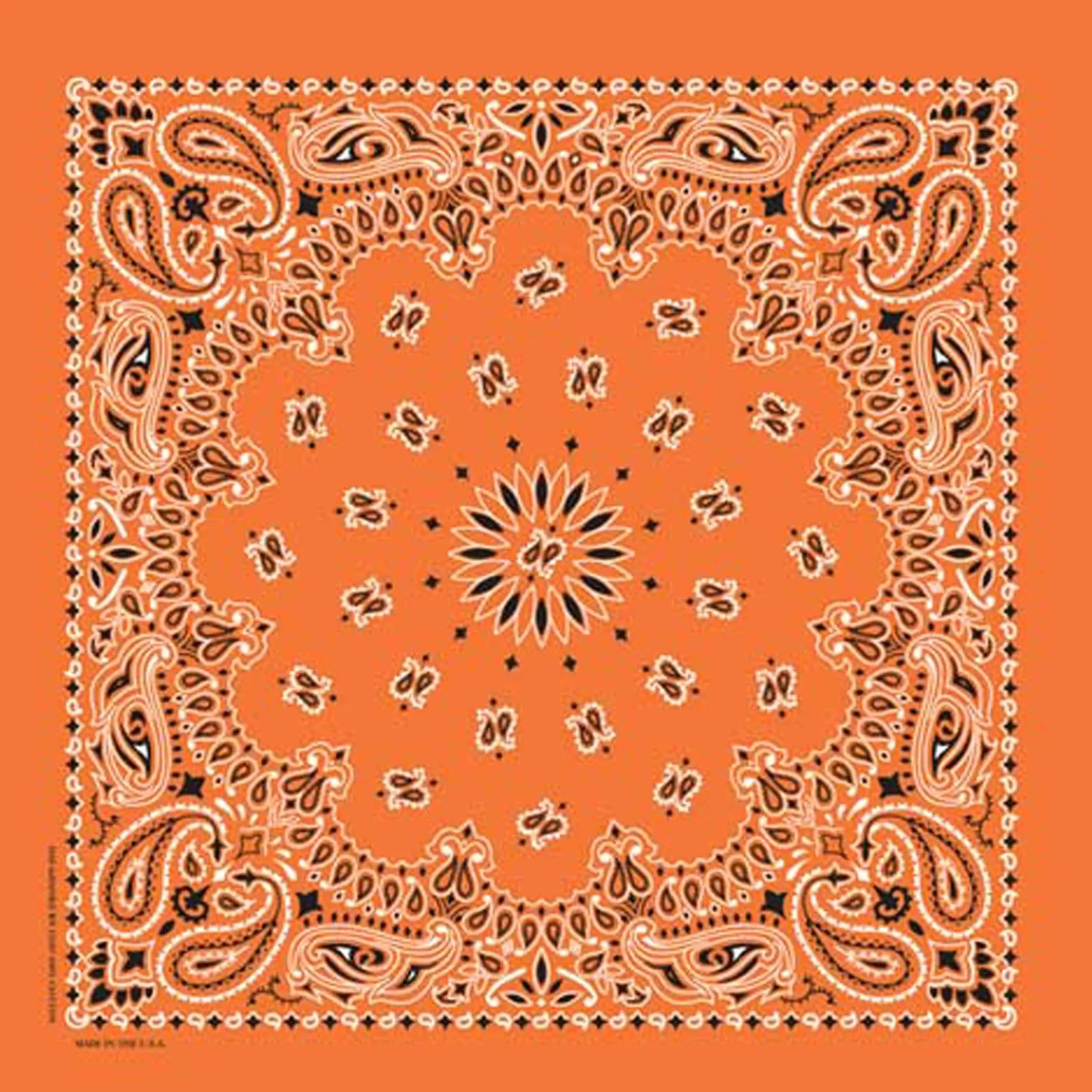 Rockmount Paisley Western Cotton Bandana In Orange New