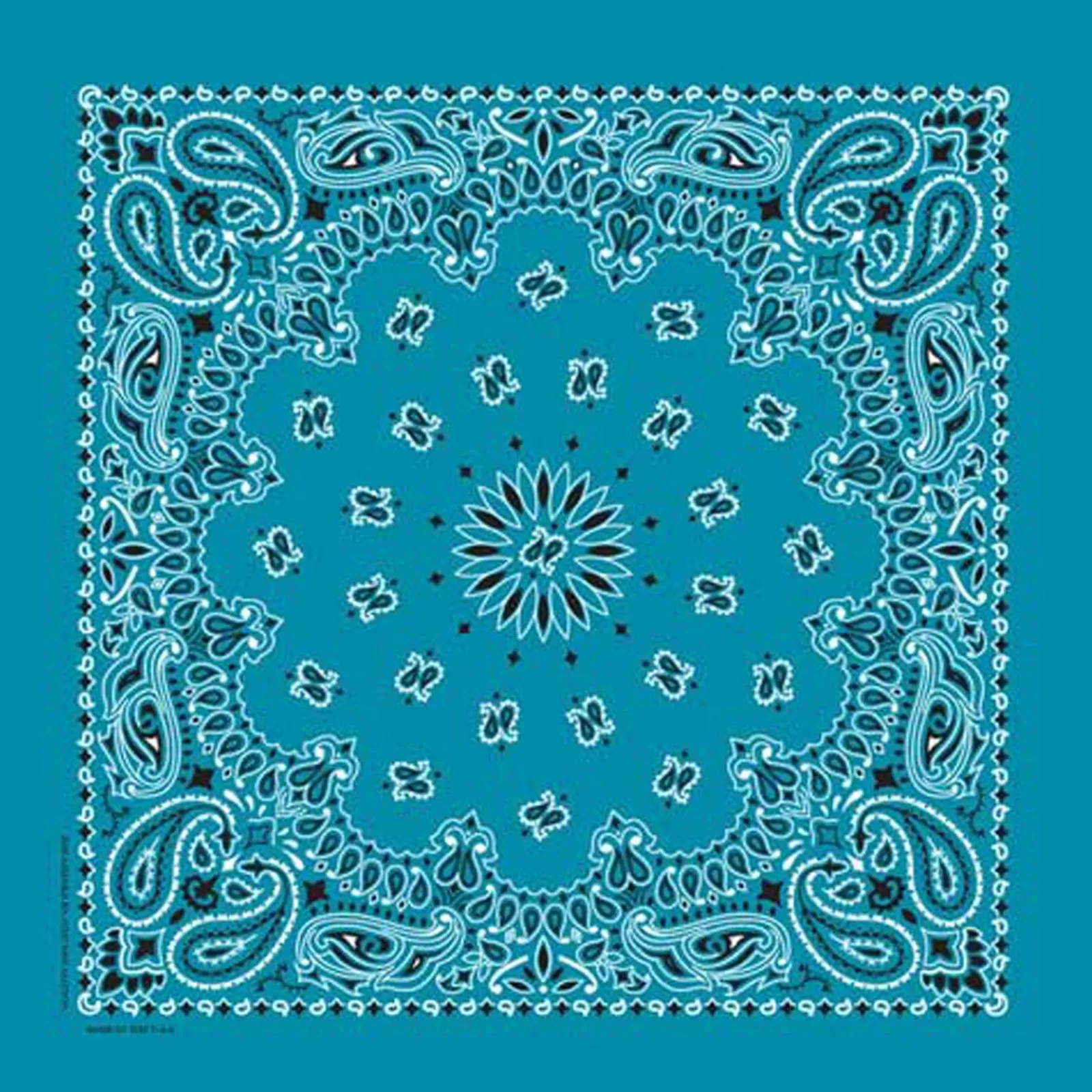 Rockmount Paisley Western Cotton Bandana In Turquoise Flash Sale