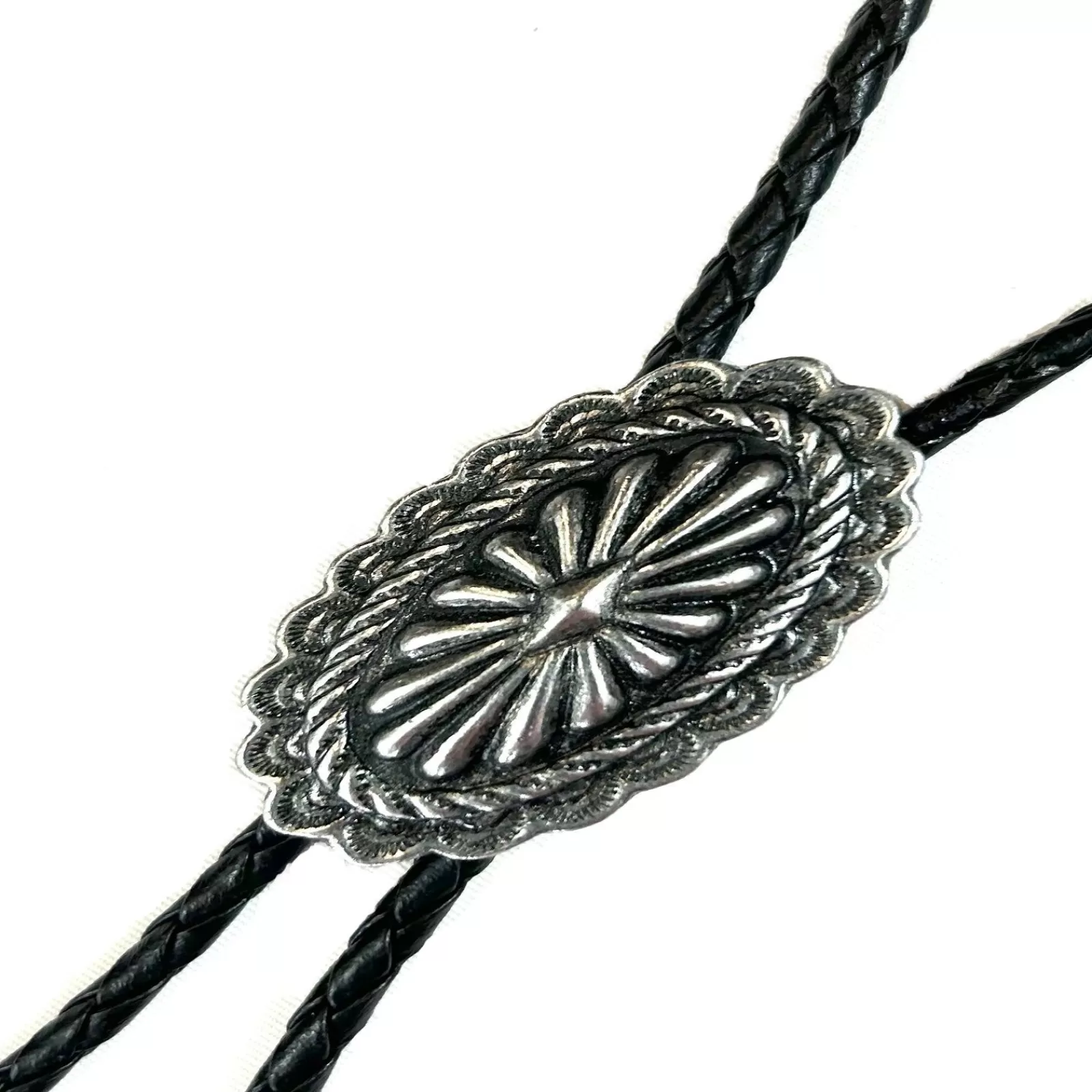 Rockmount Pewter Oval Concho Western Bolo Tie New