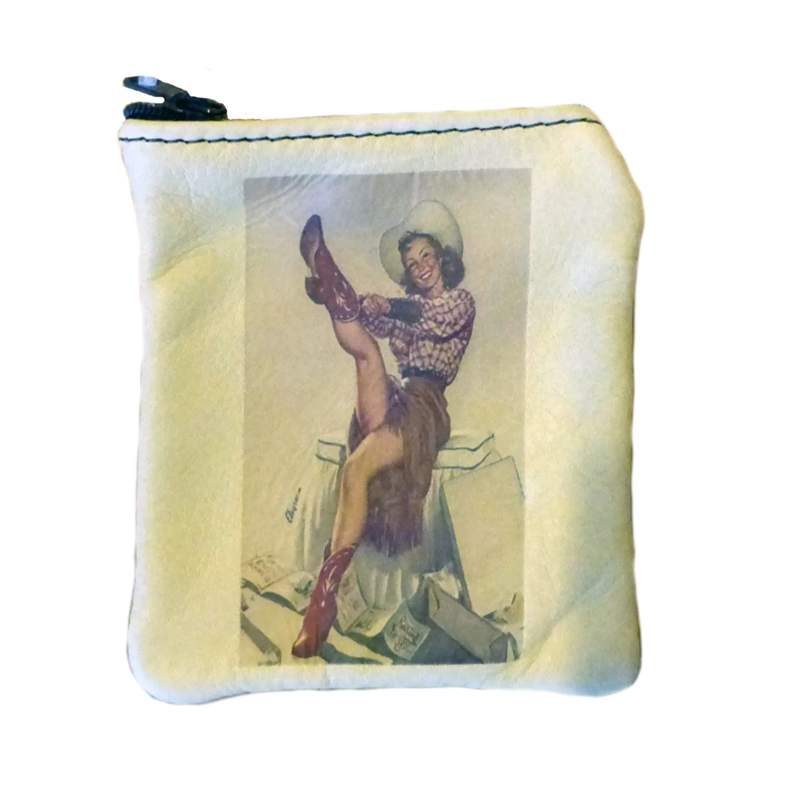 Rockmount Pin-Up Cowgirl In Boots Leather Western Coin Purse Shop