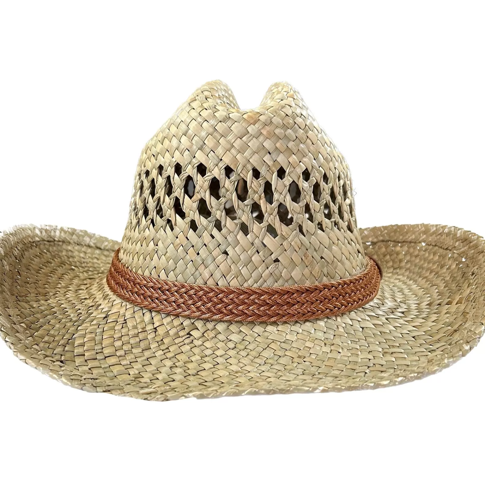 Rockmount Raffia Straw Western Cowboy Hat With Concho String Band Outlet