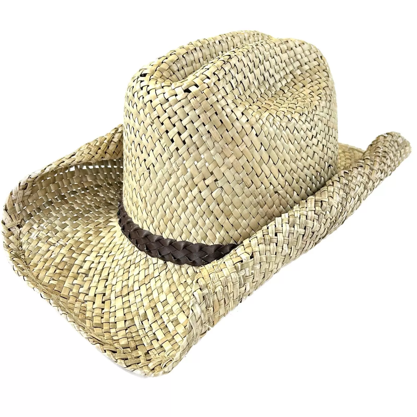 Rockmount Raffia Straw Western Cowboy Hat With Vented Crown Online