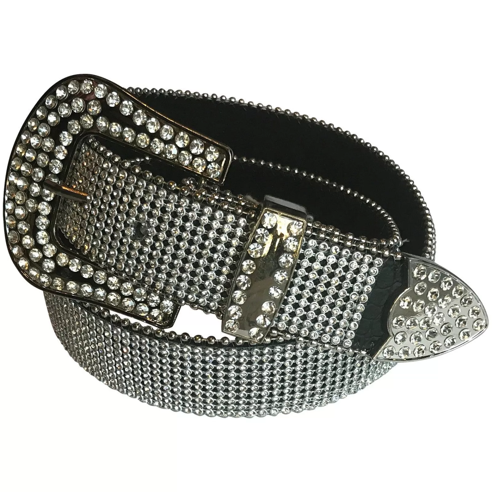 Rockmount Rhinestone Ostrich Pattern Genuine Leather Western Belt Outlet