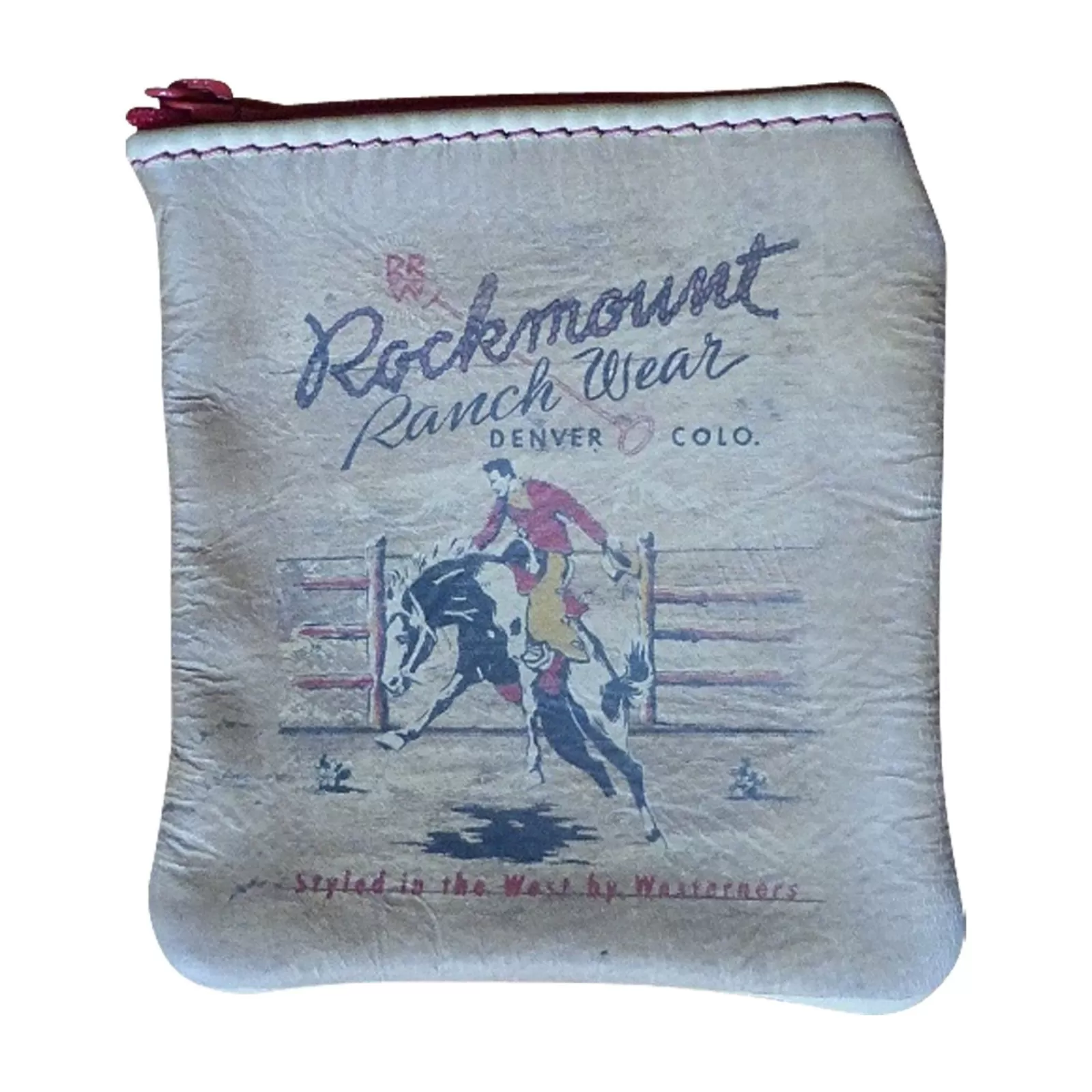 Rockmount Bronc Leather Western Coin Purse In Red Fashion